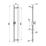 Gessi Ventaglio Drążek prysznicowy z regulowanym uchwytem Dark Bronze 70044.845