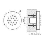 Gessi Ventaglio Dysza boczna Chrom 32971.031