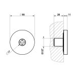 Gessi Ventaglio Dysza boczna Chrom 32977.031