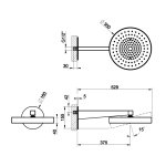 Gessi Ventaglio Głowica prysznicowa regulowana Black Metal Brushed PVD 66068.707