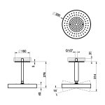 Gessi Ventaglio Głowica prysznicowa regulowana sufitowa Coffee Bronze Brushed PVD 66072.761