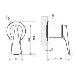 Gessi Ventaglio Mieszacz podtynkowy jednodrożny - element zewnętrzny Chrom 72061.031