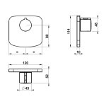 Gessi Ventaglio Mieszacz prysznicowy termostatyczny podtynkowy - element zewnętrzny Black Metal Brushed PVD 43256.707