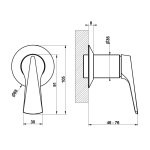 Gessi Ventaglio Mieszacz ścienny z jednym wyjściem - element zewnętrzny Copper Brushed PVD 72109.708