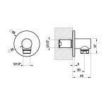 Gessi Ventaglio Przyłącze wody Black Metal Brushed PVD 63469.707