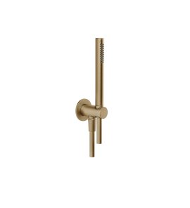 Gessi Ventaglio Słuchawka prysznicowa z uchwytem ściennym i przyłączem Warm Bronze Brushed PVD 63329.726