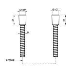 Gessi Ventaglio Wąż prysznicowy 150 cm w oplocie metalowym Black Metal Brushed PVD 01724.707