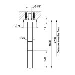Gessi Ventaglio Wylewka umywalkowa sufitowa Chrom 63399.031