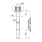 Gessi Ventaglio Wylewka umywalkowa sufitowa - długość na zamówienie Finox Brushed Nickel 63499.149