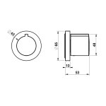 Gessi Ventaglio Zawór odcinający termostatyczny podtynkowy - element zewnętrzny Black Metal Brushed PVD 43268.707