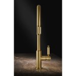 Gessi Venti20 Bateria kuchenna obrotowa z wyciąganą wylewką brushed gold 60622.716