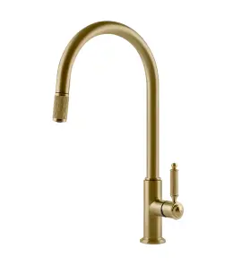   Gessi Venti20 Bateria kuchenna obrotowa z wyciąganą wylewką brass brushed pvd 60622.727 W MAGAZYNIE!!