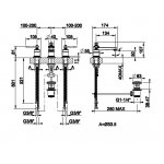 Gessi Venti20 Bateria umywalkowa 3-otworowa z korkiem niska chrom 65011.031