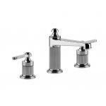 Gessi Venti20 Bateria umywalkowa 3-otworowa z korkiem średnia chrom 65012.031