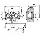 Gessi Element montażowy baterii umywalkowej steel brushed 63397.239 W MAGAZYNIE!!