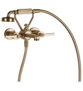 Gessi Venti20 Bateria wannowa ścienna z przełącznikiem wanna/prysznic warm bronze brushed pvd 65113.726