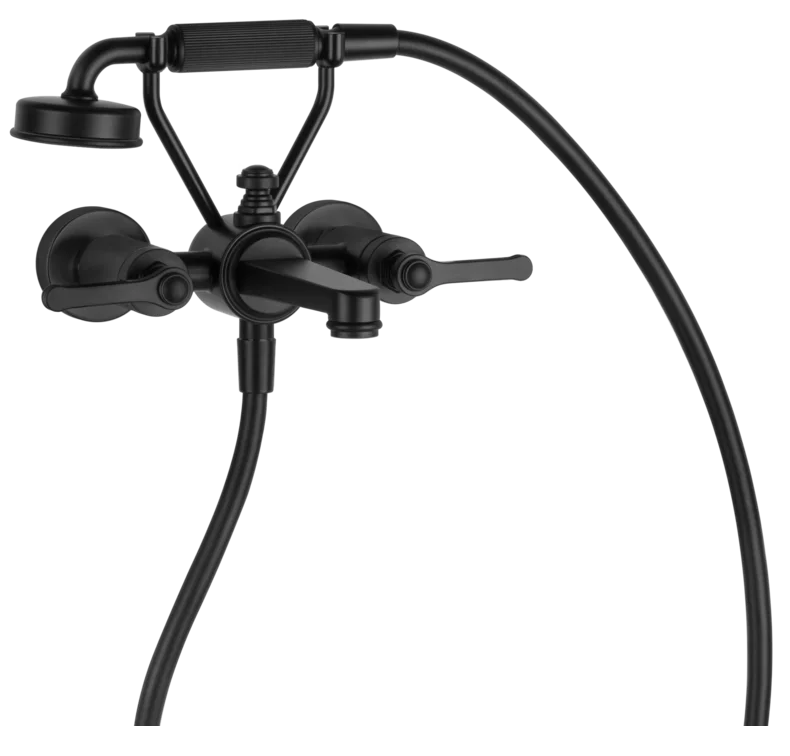 Gessi Venti20 Bateria wannowa ścienna z przełącznikiem wanna/prysznic matte black 65113.299