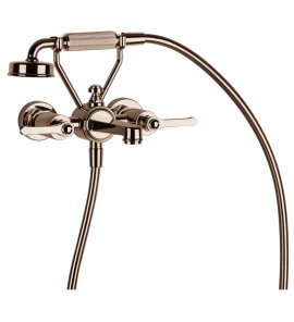 Gessi Venti20 Bateria wannowa ścienna z przełącznikiem wanna/prysznic copper pvd 65113.030