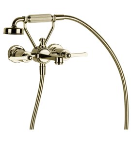Gessi Venti20 Bateria wannowa ścienna z przełącznikiem wanna/prysznic brass pvd 65113.710