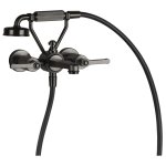 Gessi Venti20 Bateria wannowa ścienna z przełącznikiem wanna/prysznic black metal brushed pvd 65113.707