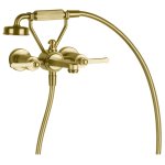 Gessi Venti20 Bateria wannowa ścienna z przełącznikiem wanna/prysznic gold brushed pvd 65113.716