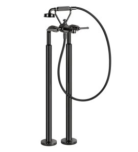 Gessi Venti20 Bateria wannowa wolnostojąca element zewnętrzny black metal pvd 65128.706