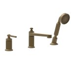 Gessi Venti20 Bateria wannowa 3-otworowa z przełącznikiem, wężem 1,5 m, słuchawką i wylewką antique brass 65037.713