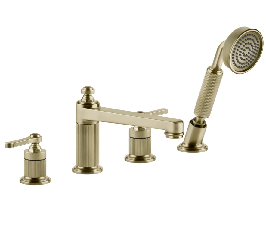 Gessi Venti20 Bateria wannowa 4-otworowa brass brushed pvd 65045.727