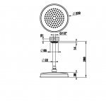 Gessi Venti20 Deszczownica Ø 22,9 z ramieniem sufitowym chrom 65152.031