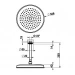 Gessi Venti20 Deszczownica Ø 32,8 z ramieniem sufitowym chrom 65153.031