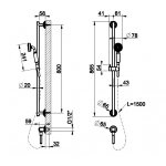 Gessi Venti20 Zestaw prysznicowy z kolanem wypływu chrom 65141.031