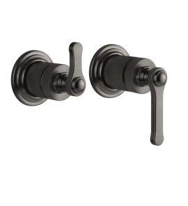 Gessi Venti20 Mieszacz ścienny 2-drożny element zewnętrzny black metal brushed pvd 65038.707