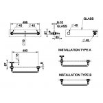 Gessi Venti20 Wieszak ścienny na ręcznik 45 cm mocowanie ze szkła chrom 65513.031