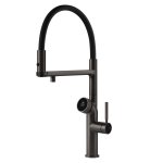 Gessi Vita Bateria zlewozmywakowa jednouchwytowa black metal brushed 60722.707/HOT-COLD