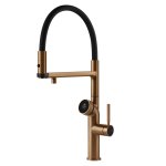 Gessi Vita Bateria zlewozmywakowa jednouchwytowa warm bronze brushed 60722.726/HOT-COLD