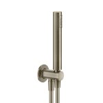 Gessi Zestaw prysznicowy słuchawka, kolanko z uchwytem, wąż finox brushed nickel 14372+58161+01637 W MAGAZYNIE !!!
