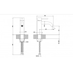 Gessi 316 Flessa Bateria umywalkowa jednouchwytowa bez korka Steel Brushed 54002.239 / 54002239