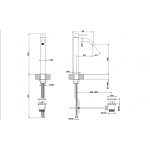 Gessi 316 Flessa Bateria umywalkowa jednouchwytowa z korkiem Steel Brushed 54004.239 / 54004239