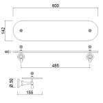 Giulini Giovanni Ibisco Crystal Półka 60 cm Ścienna chrom RG1109/S