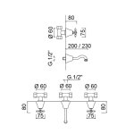 Giulini Giovanni Parigi bateria umywalkowa 3-otworowa podtynkowa 7322