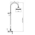 Giulini Giovanni Praga bateria natryskowa ścienna z deszczownią 7507/1162