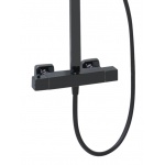 Giulini Giovanni Zestaw natryskowy termostatyczny ścienny z deszczownicą 300x300 mm czarny mat 98000WC/CZAR