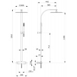 Giulini Giovanni Zestaw natryskowy termostatyczny ścienny z deszczownicą 300x300 mm czarny mat 98000WC/CZAR