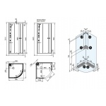 Glass Archimede Kabina wielofunkcyjna masażowo-parowa 90x90 cm półokrągła biała/chrom TV000B1H5T00010