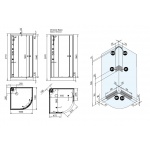 Glass Archimede Kabina wielofunkcyjna masażowo-parowa 100x100 cm półokrągła biała/chrom UM000B1H5T00010