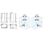 Glass Archimede Kabina wielofunkcyjna masażowo-parowa 120x80 cm prostokątna biała/chrom TS000B1H5T00010