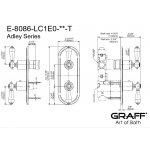 Graff Adley Bateria prysznicowa termostatyczna 2-uchwytowa podtynkowa - element zewnętrzny Chrom E-8086-LC1E0-T