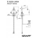 Graff Adley Bateria umywalkowa jednootworowa z korkiem Chrom E-5220-LM34