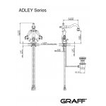 Graff Adley Bateria umywalkowa jednootworowa z korkiem Chrom E-5220-LC1