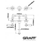 Graff Adley Bateria umywalkowa 3-otworowa podtynkowa 190 mm - element zewnętrzny Chrom E-2530-LC1-T
